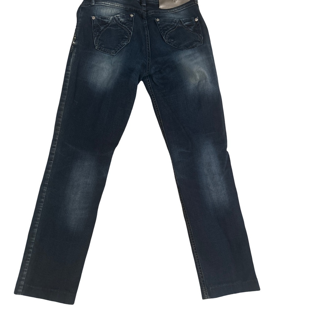 DoShe Embellished Rhinestones Dark Blue Denim Jeans Size 31